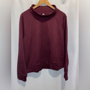 Women’s RBX burgundy Mock Neck Long Sleeve‎ Pullover Sweatshirt Size XL